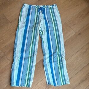 GapBody Gap Striped Blue and Green Pajama Pants Medium